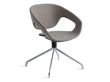 VAD GIREVOLE IMBOTTITA - Swivel upholstered trestle-based chair by Casamania & Horm - view 2